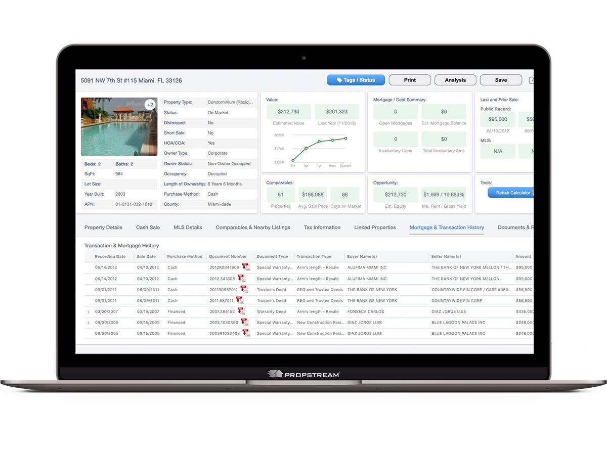 Propstream Real Estate Investment Software Features